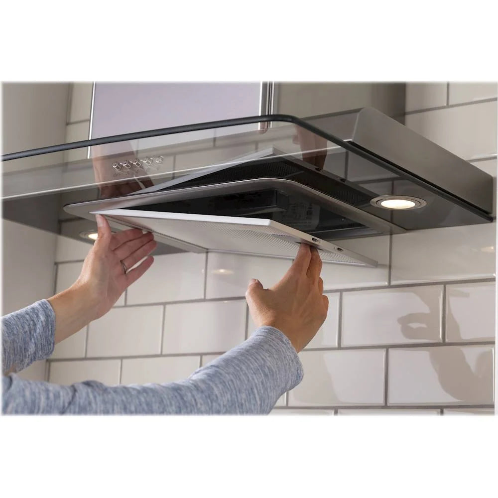 GE Profile - 24 Convertible Range Hood - Silver