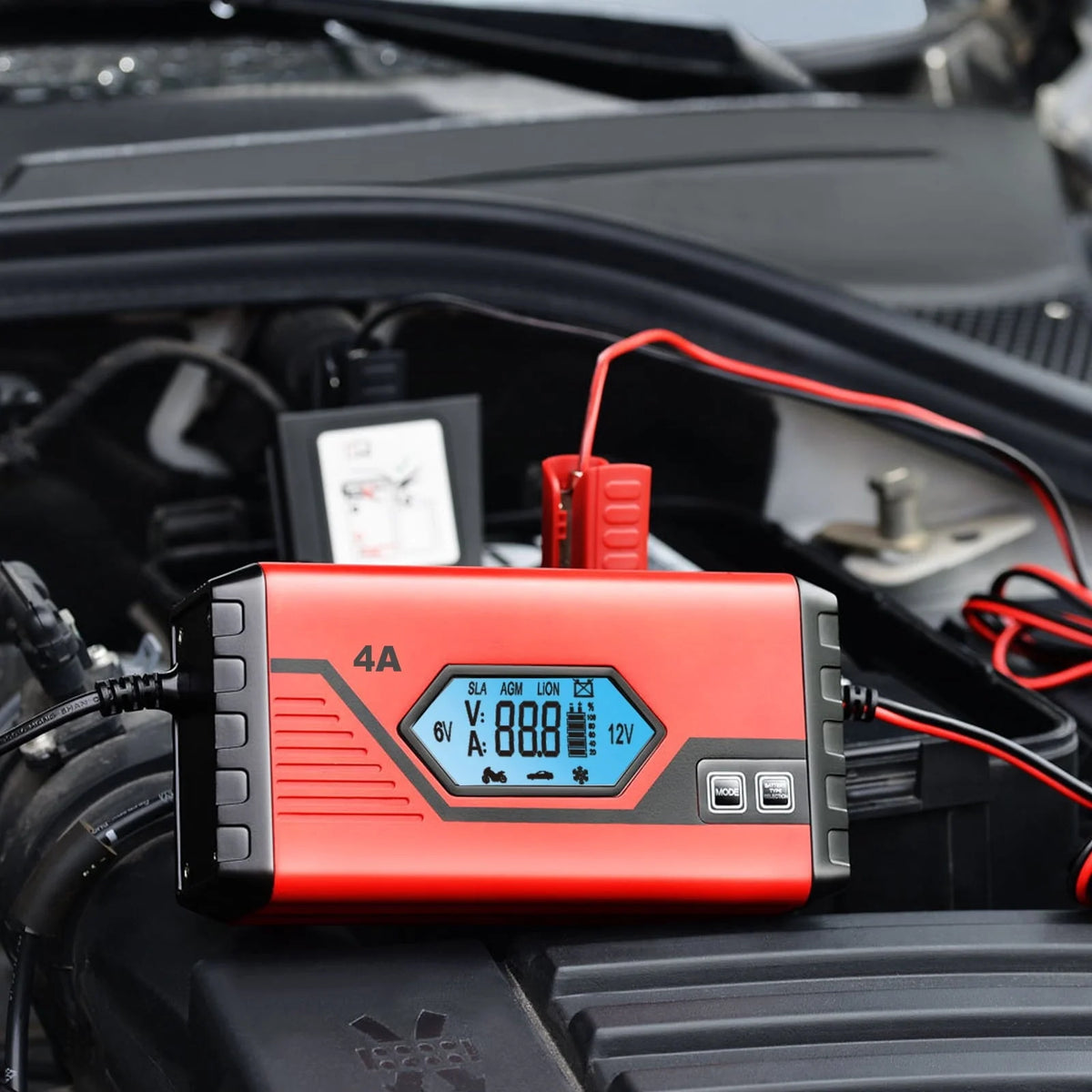 Spirastell Charger,Battery With Lcd Battery 4 Amp Screen Battery Maintainer With Lcd Screen Battery Maintainer Car 4 Amp 6v/12v Amp 6v/12v Battery Maintainer Car Atv Car Battery 4 Lcd Screen Battery