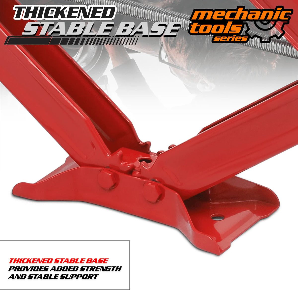 M-AUTO Set of 2 Scissor Jack, 2.5 Ton 5000lbs Heavy Duty Car Jack Tire Repair Tools Kit, RV Trailer Stabilizer Leveling Scissor Jacks with Handle, Red