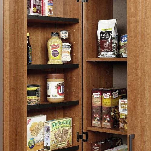 Sauder HomePlus 71 Tall 2-Door Multiple Shelf Wood Storage Cabinet， Sienna Oak Finish