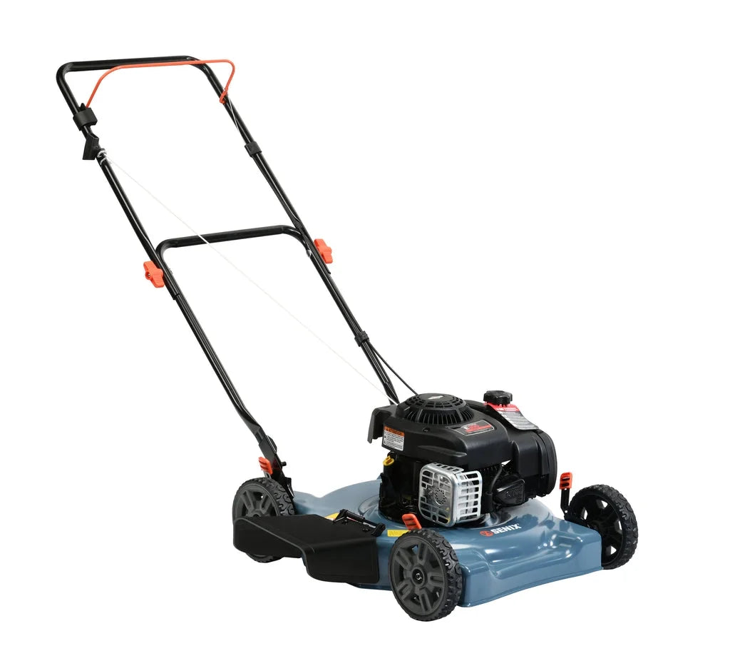 SENIX 20-Inch Gas Lawn Mower, 125 cc 4-Cycle Briggs & Stratton Engine, Push Lawnmower with Side Discharge, 5-Position Height Adjustment, LSPG-L3