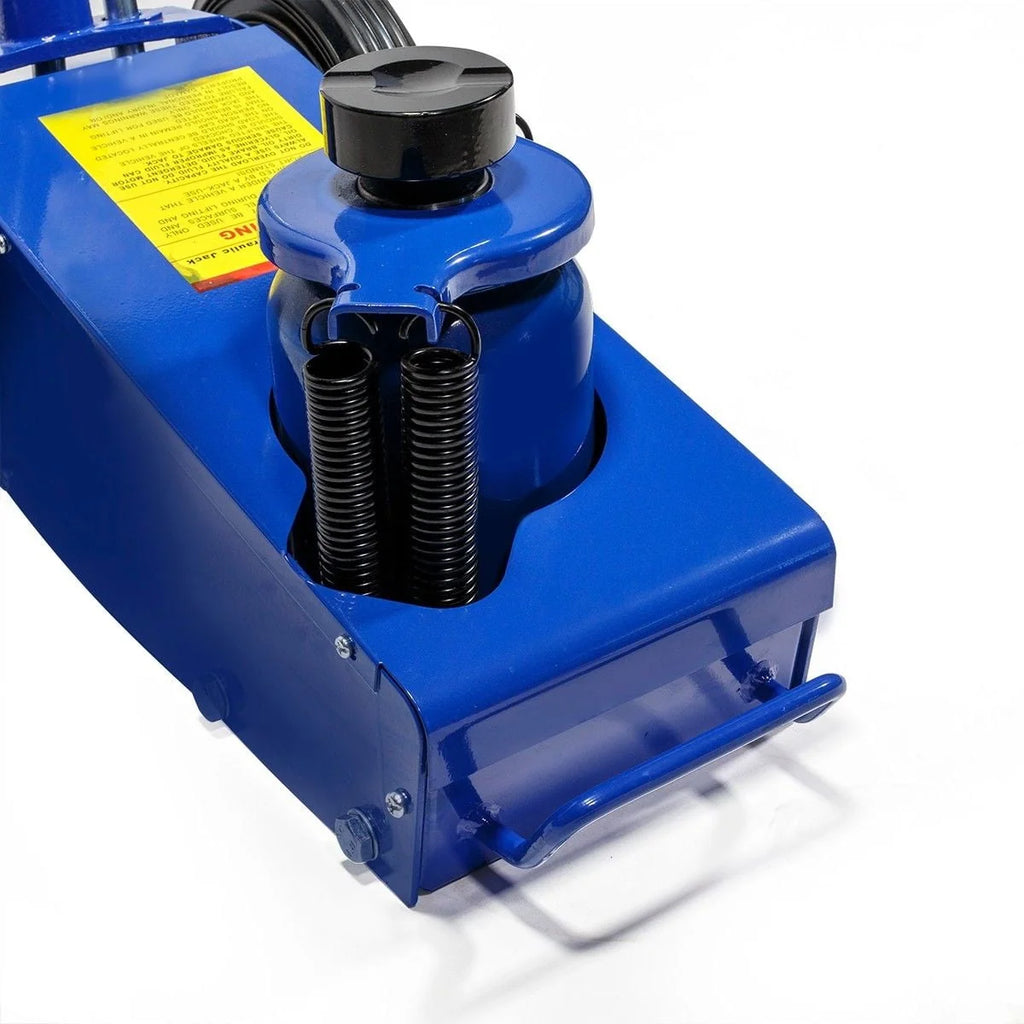 Pro-Series 22-Ton Air Hydraulic Floor Jack Car Wheel Floor Jack Capacity w/ (4) Extension Saddle Set, Blue