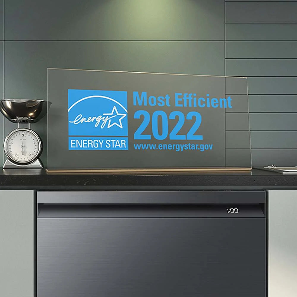 Samsung - Smart 44dBA Dishwasher with StormWash+ - Black stainless steel