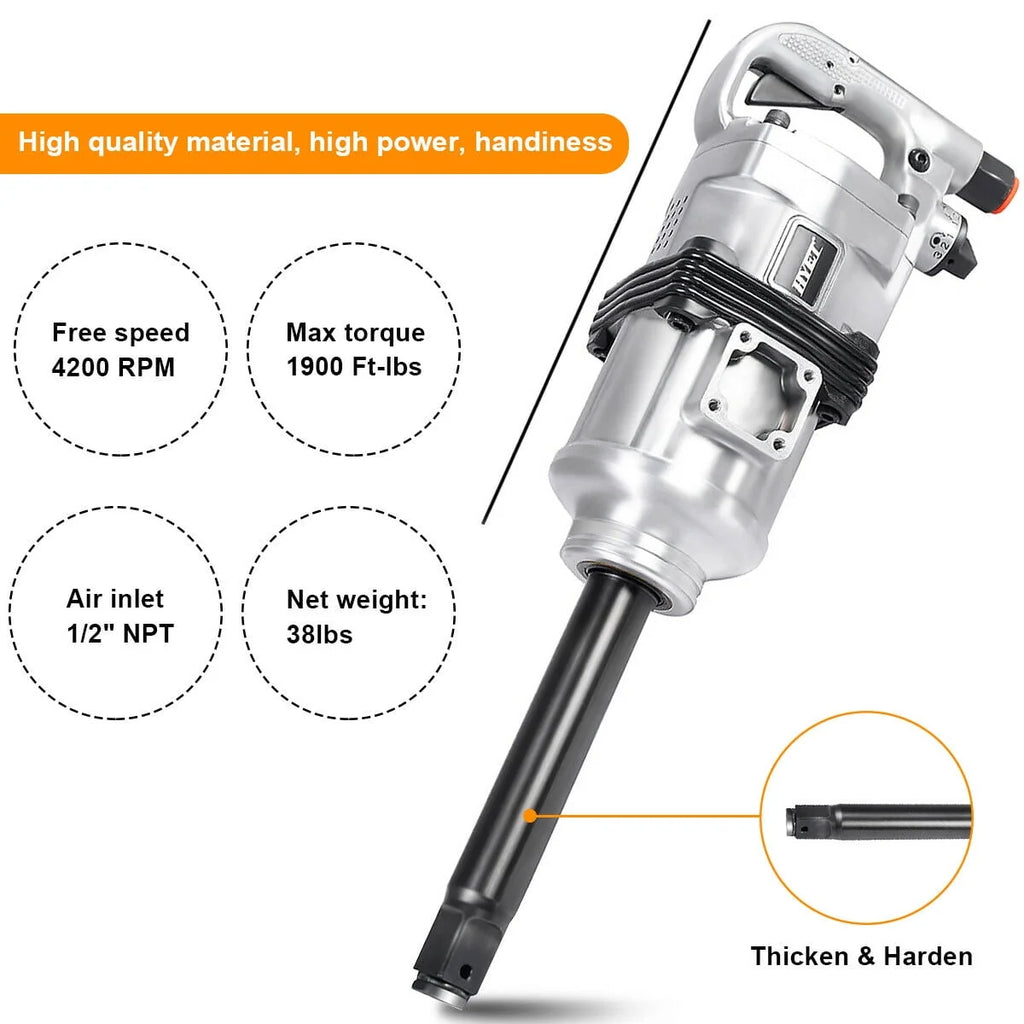 Goplus Heavy Duty 1 Air Impact Wrench Gun Long Shank Commercial Truck Mechanics w/Case