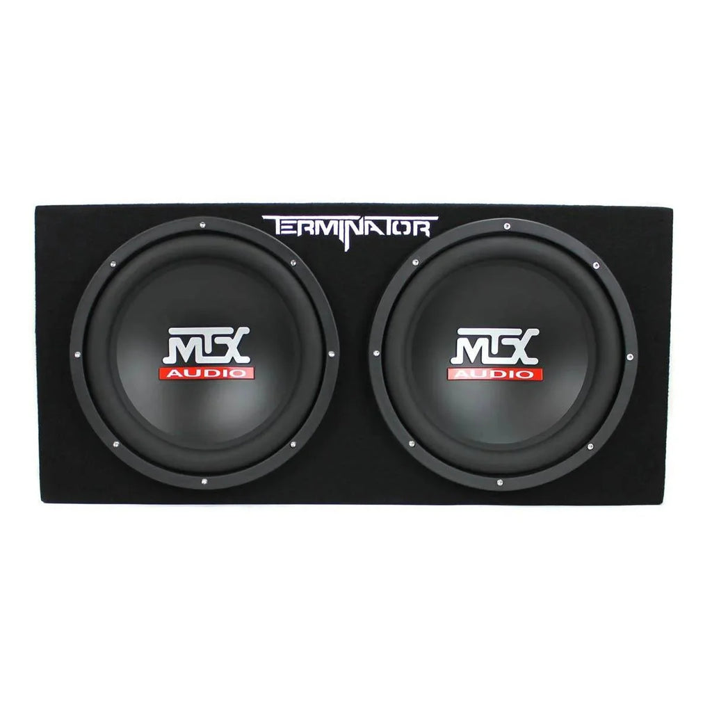 MTX TNE212D 12 1200W Dual Loaded Car Subwoofer and Boss 1100W Amplifier w/ Kit