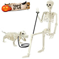 Ayieyill 2pcs Skeleton and Dog Skeleton Indoor Outdoor Halloween Decorations