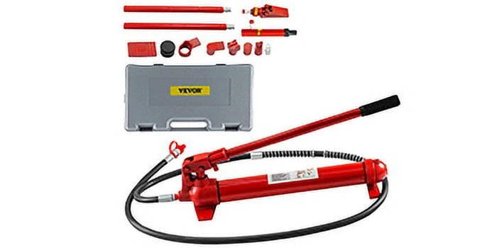 VEVOR 12 Ton Porta Power Kit 2M Hydraulic Car Jack Ram 5.3 inch Lifting Height Autobody Frame Repair Power Tools for Loadhandler Truck Bed Unloader Farm and Hydraulic Equipment Construction