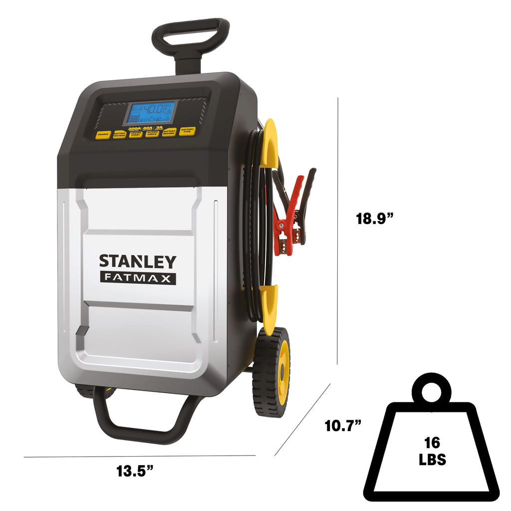 Stanley FatMax 200 Amp Rolling Battery Charger, New