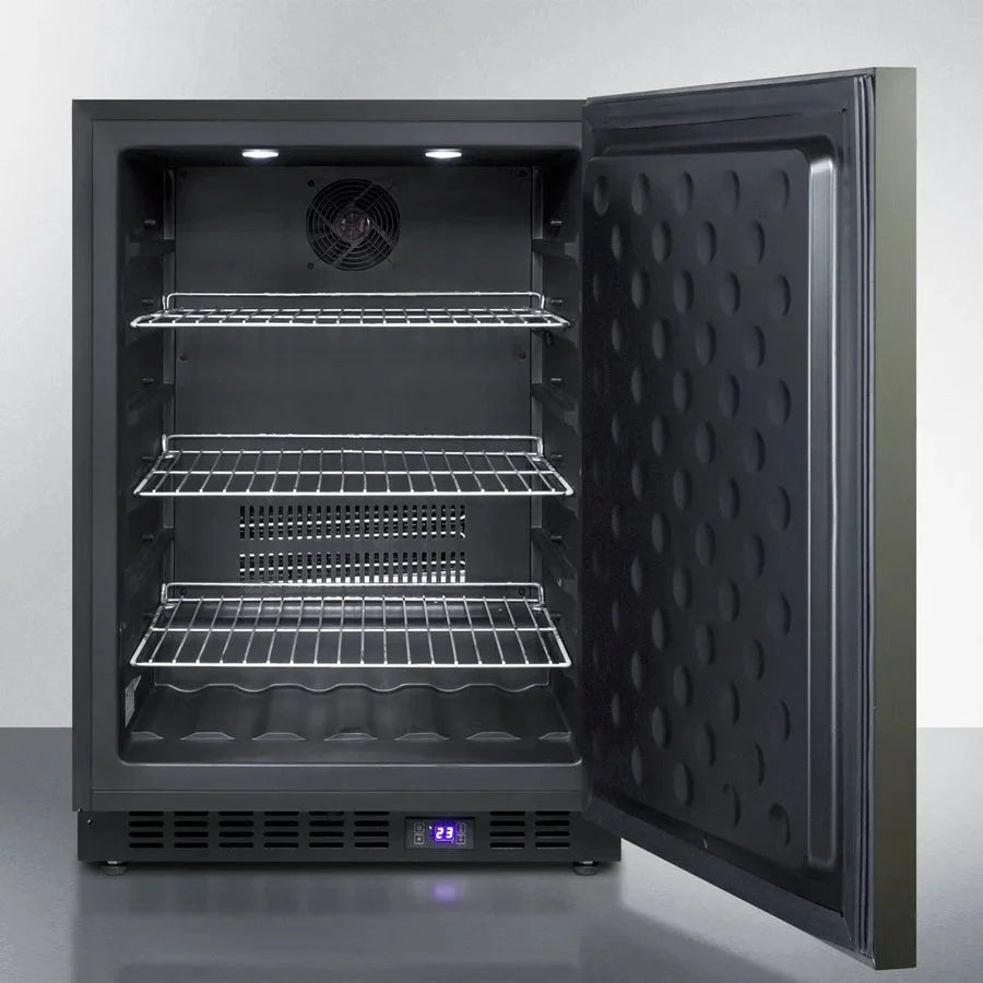 24 Wide Built-In All-Freezer, Black Stainless Steel