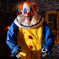 6Ft Animated Killer Clown with Motion, Sound, and Light Up Eyes for Halloween