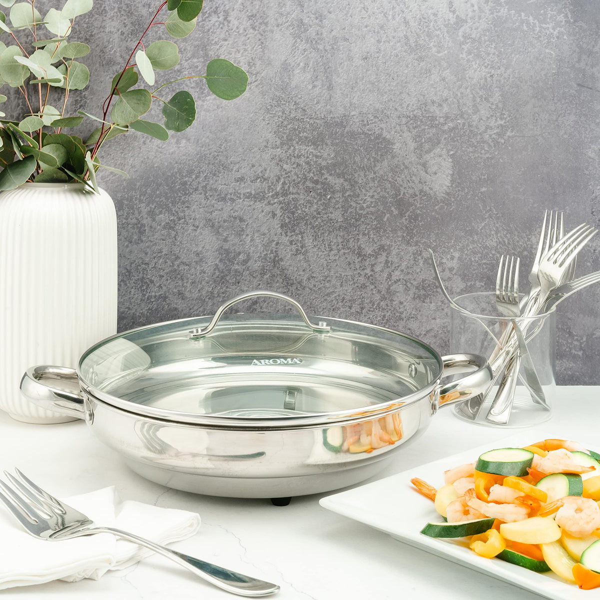 Aroma Housewares AFP 1600S Stainless Electric