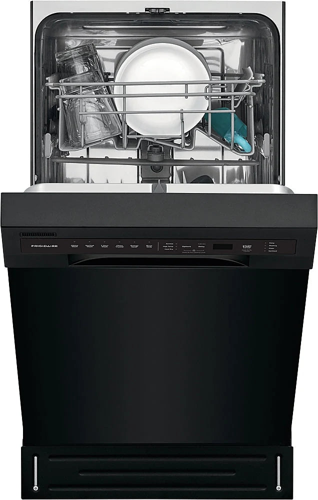 Frigidaire - 18 Compact Front Control Built-In Dishwasher with Stainless Steel Tub, 52 dBA - Black