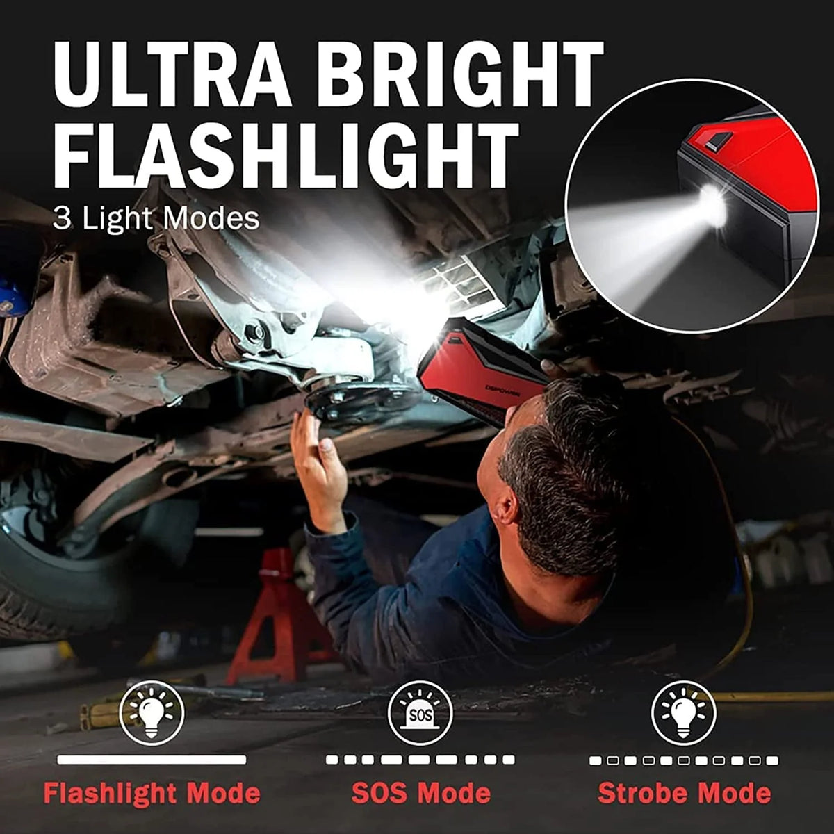 DBPOWER 800A Peak 18000mAh Portable Car Jump Starter Portable Battery Booster