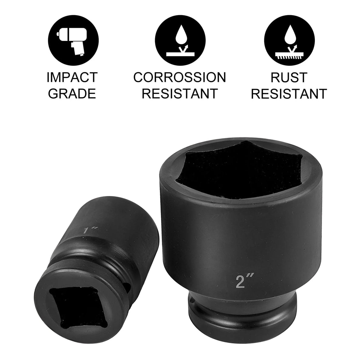 BENTISM Impact Socket Set 3/4 , 29 Piece Impact Sockets, 6-Point Sockets, CR-M0, 3/4 Drive Socket Set Impact SAE 3/4 - 2-1/2 , Rugged Construction with a Storage Cage