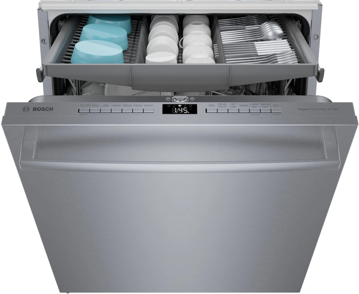 Bosch - 800 Series 24 Top Control Smart Built-In Dishwasher with 3rd Rack and 42 dBA - Silver
