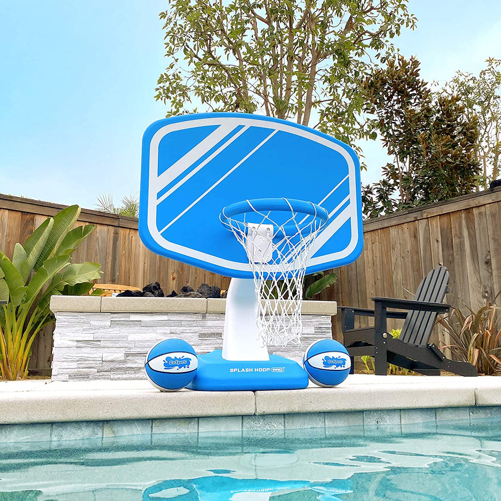 GoSports Splash Hoop Swimming Pool Basketball Game�� Includes Poolside Water Basketball Hoop�� 2 Balls and Pump