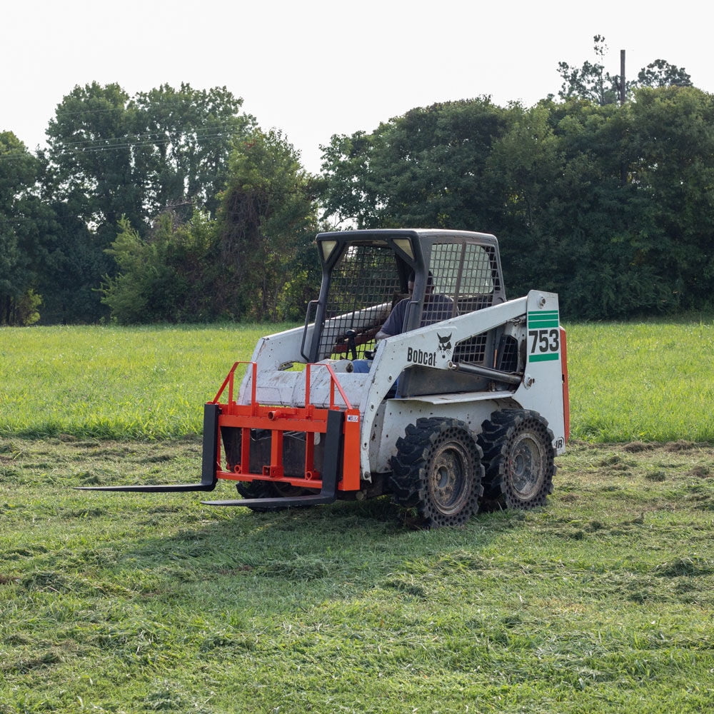 Titan Attachments UA USA Made Orange Step-Through Pallet Fork Frame Attachment, Rated 4,000 LB, Quick Tach Mounting