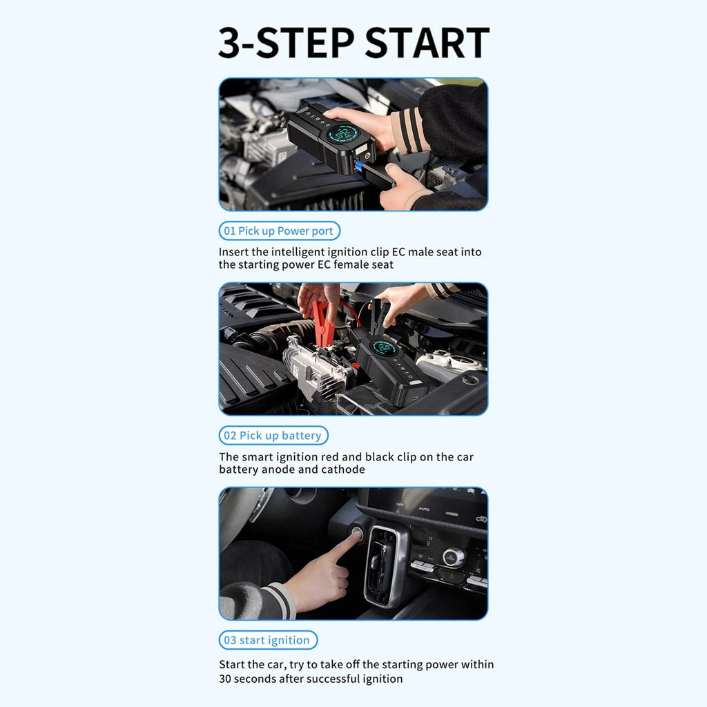 Tomshoo 1000A Portable Jump Starter with Air Compressor Battery Booster, 150 PSI Tire Inflation Car Off road Vehicle Small Truck