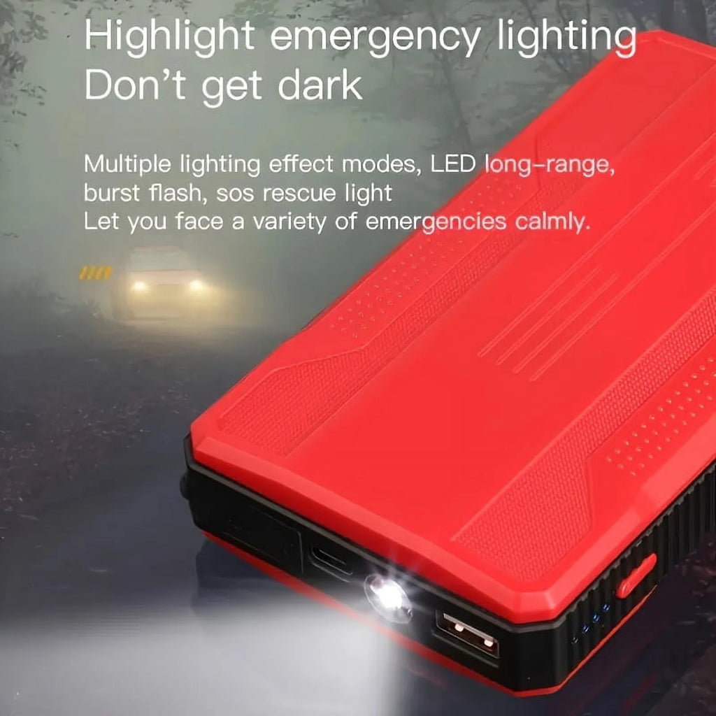 Compact 8000mAh Jump Starter & Power Bank - Emergency Car Boost for Petrol & Diesel, 12V, Safe, Dual-Color