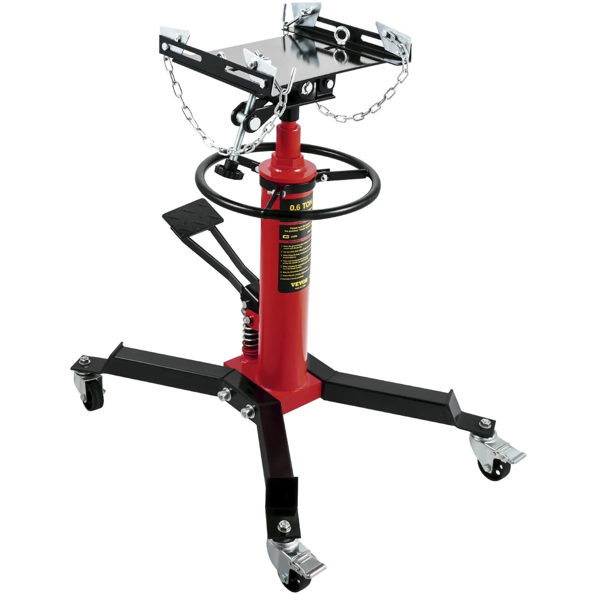 VEVOR Transmission Jack 1322 lbs 2-Stage Hydraulic High Lift Vertical Telescopic