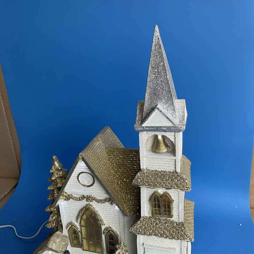 Christmas Animated Church Scene Lights Musical 8 Songs Holiday Living #0848132