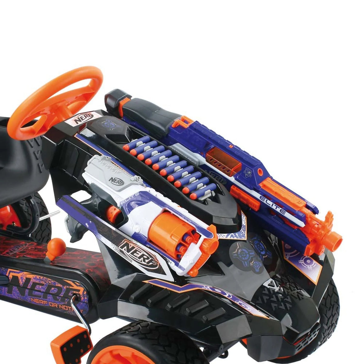 Nerf Battle Racer Ride-on Pedal Go-Kart for Boys and Girls, Multi-color