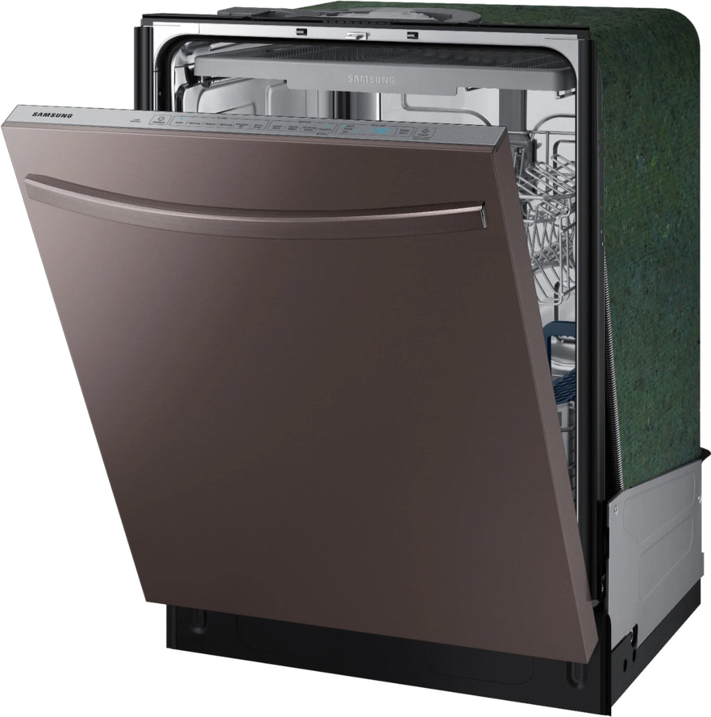 Samsung - StormWash 24 Top Control Built-In Dishwasher with AutoRelease Dry, 3rd Rack, 48 dBA - Tuscan stainless steel