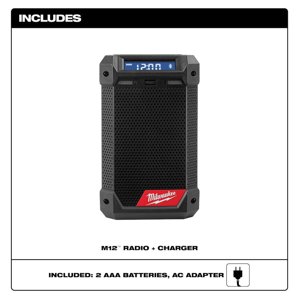 M12 12-Volt Lithium-Ion Cordless Bluetooth/AM/FM Jobsite Radio with Charger 2951-20