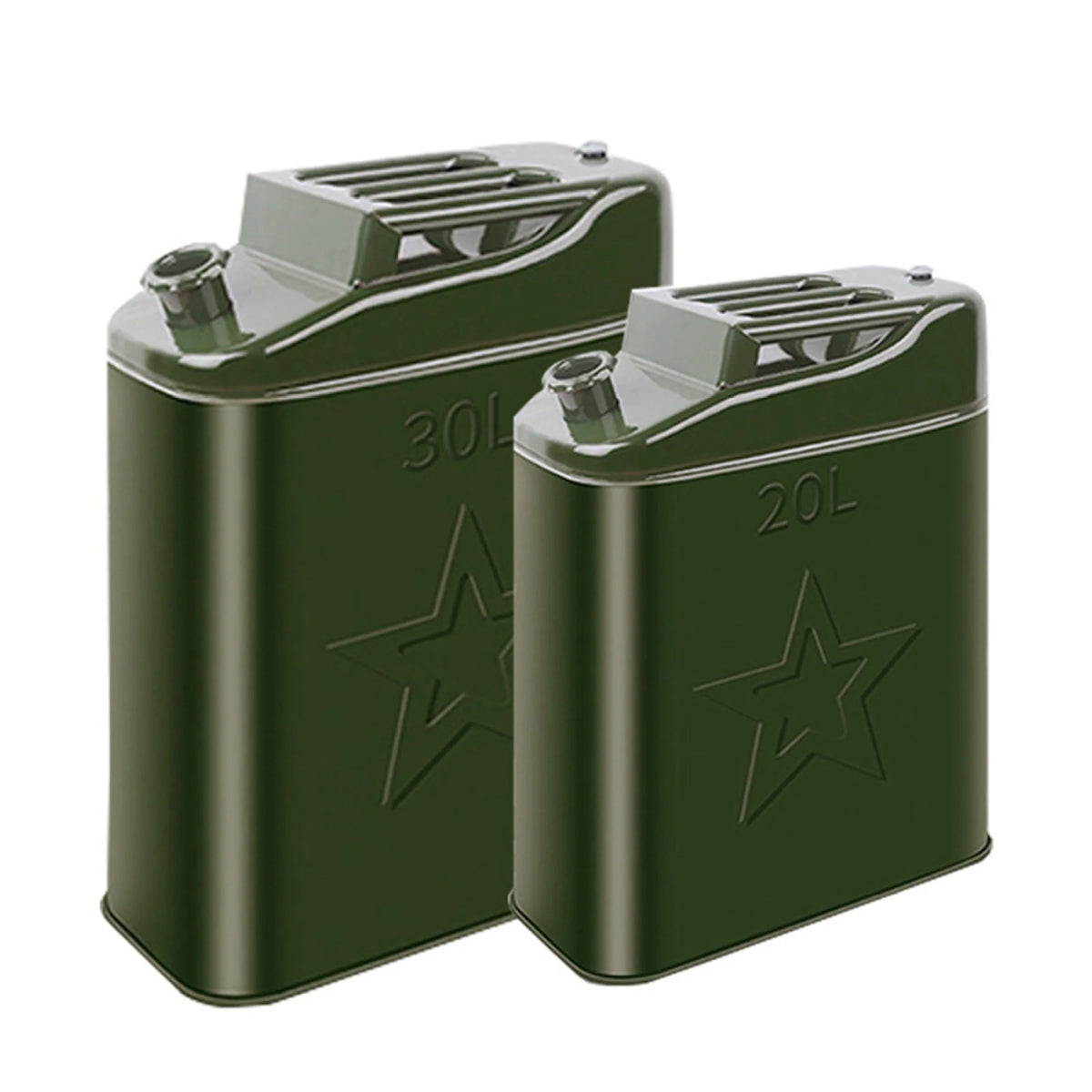 MoreChioce 20 Litre Metal Jerry Can Car Canister Holder Storage Tank with 3 Handles for Water Petrol Oil Water Alcohol