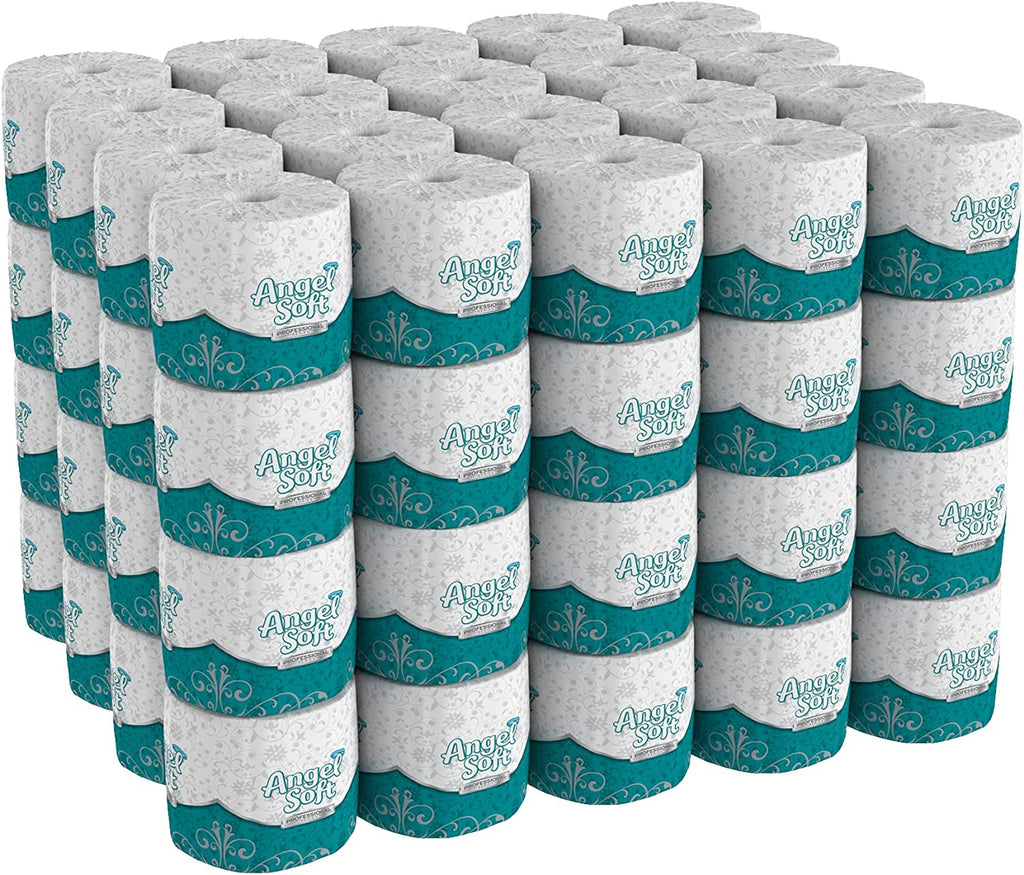 Georgia Pacific Angel Soft ps 16880 White 2-Ply Premium Embossed Bathroom Tissue， 4.05 Length x 4.0 Width (Case of 80 Rolls， 450 Sheets Per Roll)