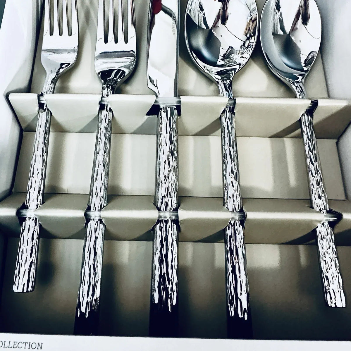 20  Stainless Flatware Diamond Set 4 place Settings New Italy