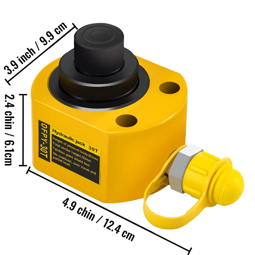 VEVOR Hydraulic Cylinder Jack, Hollow Ram Jack 30 Ton 2(50mm)Stroke Durable 10000 Psi Single Acting