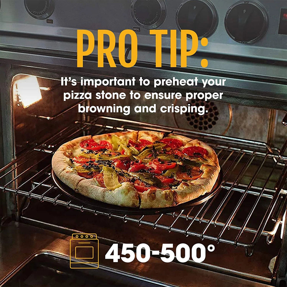 Heritage Products 15 Round Ceramic Non Stick Pizza Stone w/Wheel Cutter, Black
