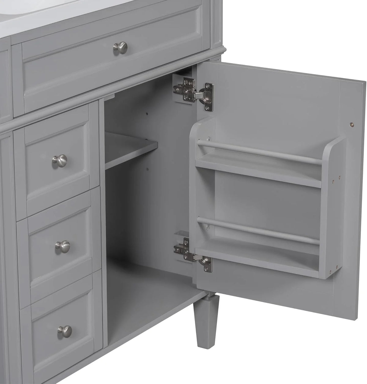 36 Bathroom Vanity with Single Sink Combo, Modern Undermount Bathroom Sink Cabinet with 2 Drawers and a Tip-Out Drawer, Freestanding Bathroom Vanities, Soft Closing, Solid Wood Frame