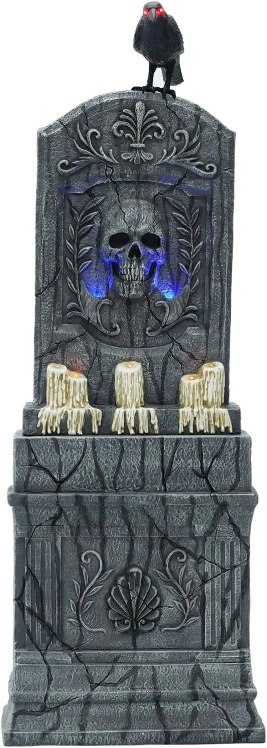 Haunted Hill Farm Motion-Activated Looming Phantom, Plug-in Talking Halloween Animatronic for Standing or Hanging Indoor or Covered Outdoor Creepy Decorations
