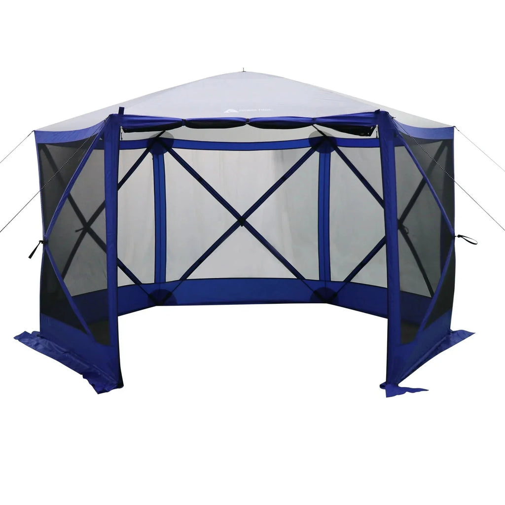 Ozark Trail 6 Hub Outdoor Camping 11'x10'x88.5 Screen House, 1 Room, Blue