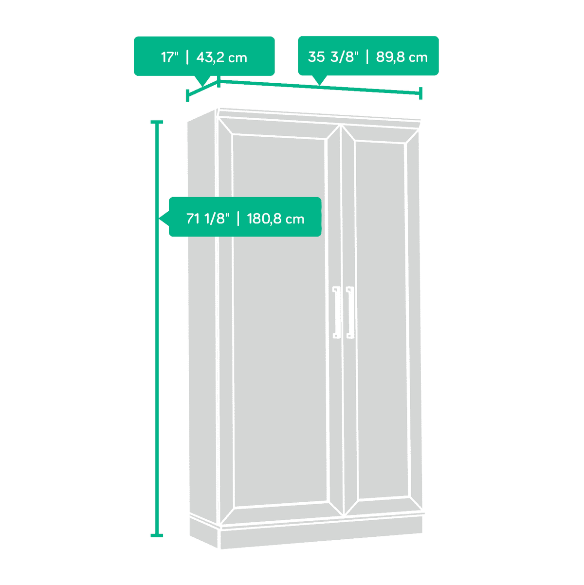 Sauder 422428 Homeplus Storage Cabinet， Salt Oak Finish
