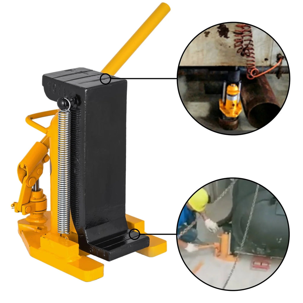 VEVOR Toe Jack Lift Hydraulic Machine Toe Jack Lift Air Hydraulic Toe Jack Proprietary Heat-Treated Steel (10 Ton Yellow)