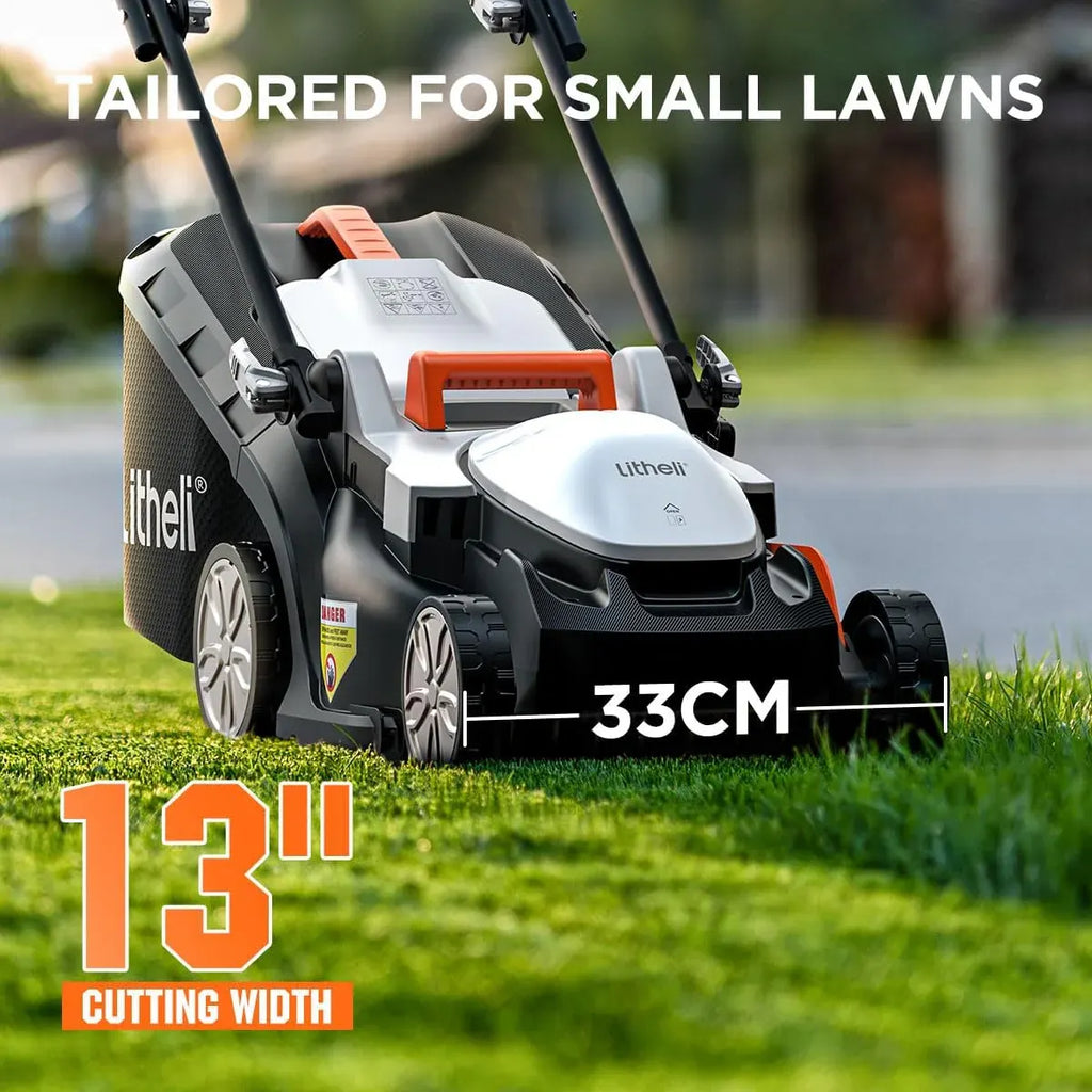 Litheli Cordless Lawn Mower 13 Inch, U20 Handy+ 20V Electric Lawn Mowers for Garden, Yard and Farm, 5 Heights Adjustment, Light Weight,4.0Ah Portable Battery Included