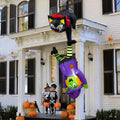 8FT Halloween Inflatables Outdoor Decorations, Cat and Witch Halloween Blow up Y