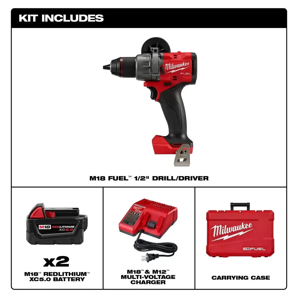 Milwaukee Pre-Sale Pre-Sale 2903-22 M18 FUEL 18V 1/2 Cordless Li-Ion Drill/Driver Kit