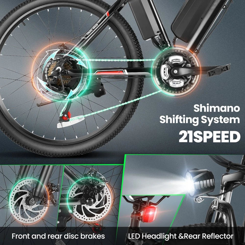 500W Electric Bike 26 Electric Bicycle for Adults with Cruise Control System Ebike