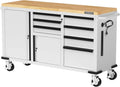 62 x 20 7-Drawer & 2-Door Rolling Tool Chest, Mobile Tool Storage Cabinet with Power Strip, Locking System, Heavy Duty Rolling Cabinet for Garage, Warehouse & Kitchen, 1000 lbs Capacity