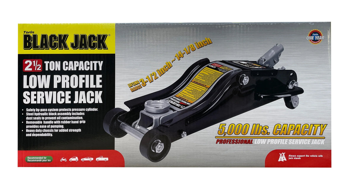 Black Jack 2.5 Ton Low Profile Floor Jack Black/Silver, T825010W