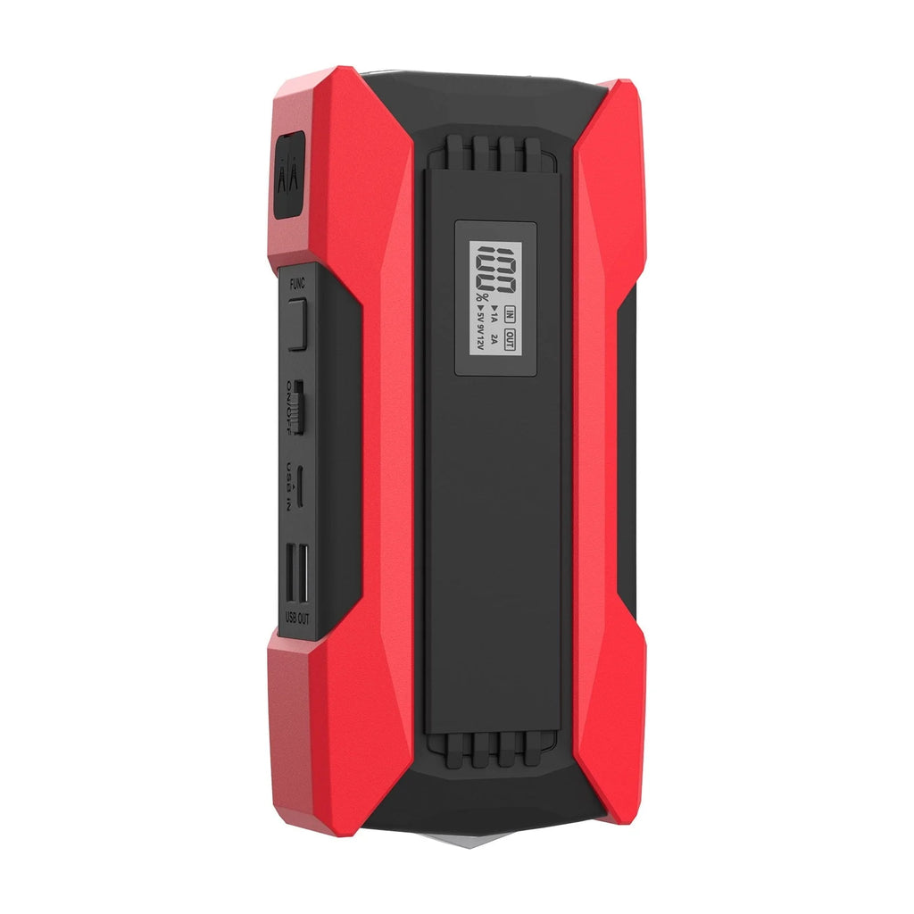 Meterk 1500A Peaks 10000mAh Car Jump Starter QC3.0 Fast Charging with LED Digital Display/Dual USB/Safety Hammer/LED Light/Multiple Protections 12.0V Car Battery Booster Pack Support Low-Tempera