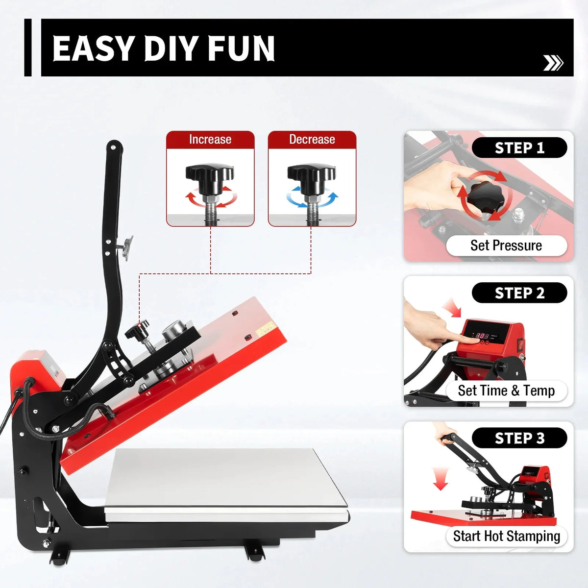 16x20 Slide Out Auto Open Heat Press Machine Clamshell Slide Out Base T-Shirt
