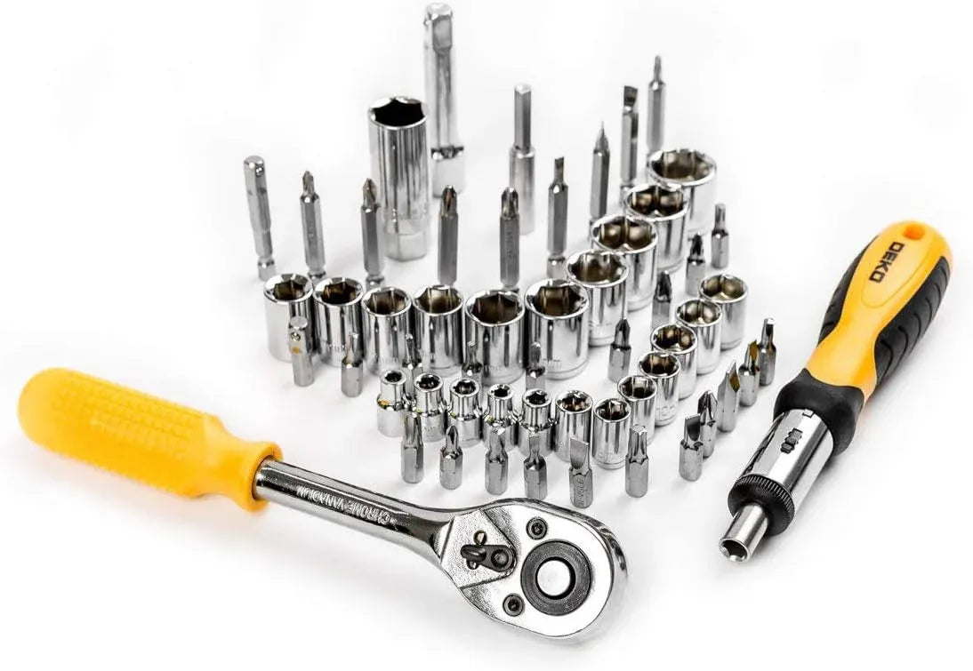 228 Piece Socket Wrench Auto Repair Tool Combination Package Mixed Tool Set Hand Tool Kit with Plastic Toolbox Storage Case