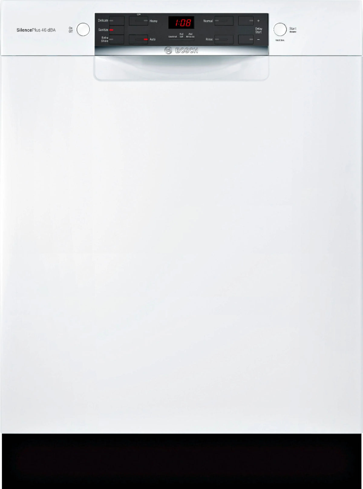 Bosch - 300 Series 24 ADA Front Control Smart Built-In Dishwasher with Home Connect and 46 dba - White