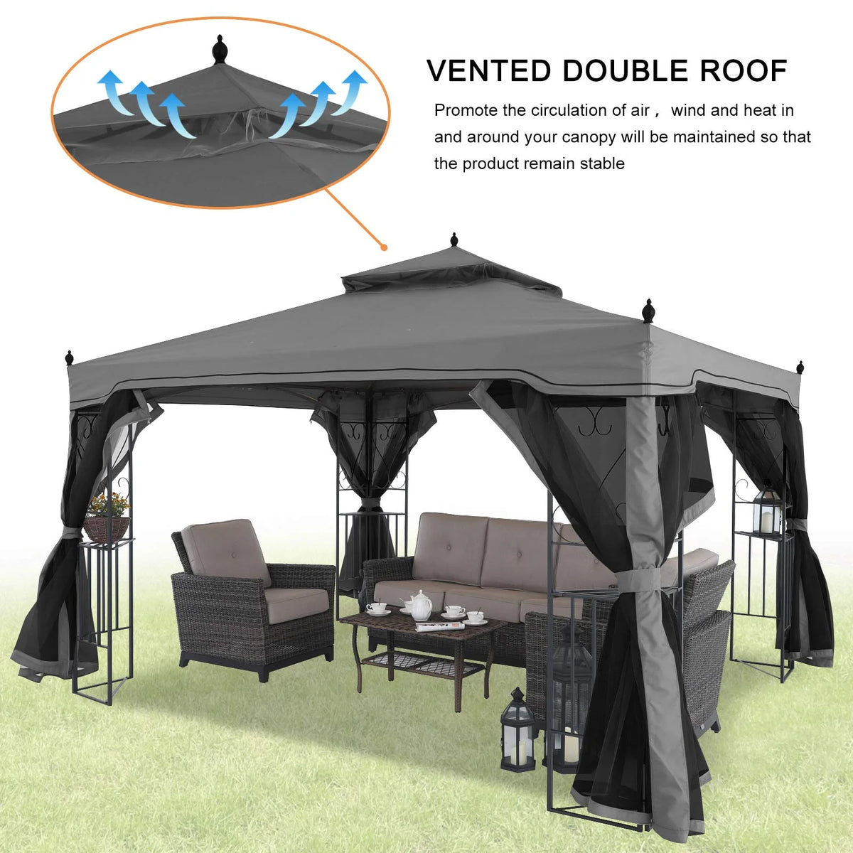 MASTERCANOPY Double Tiered Mosquito Netting Backyard