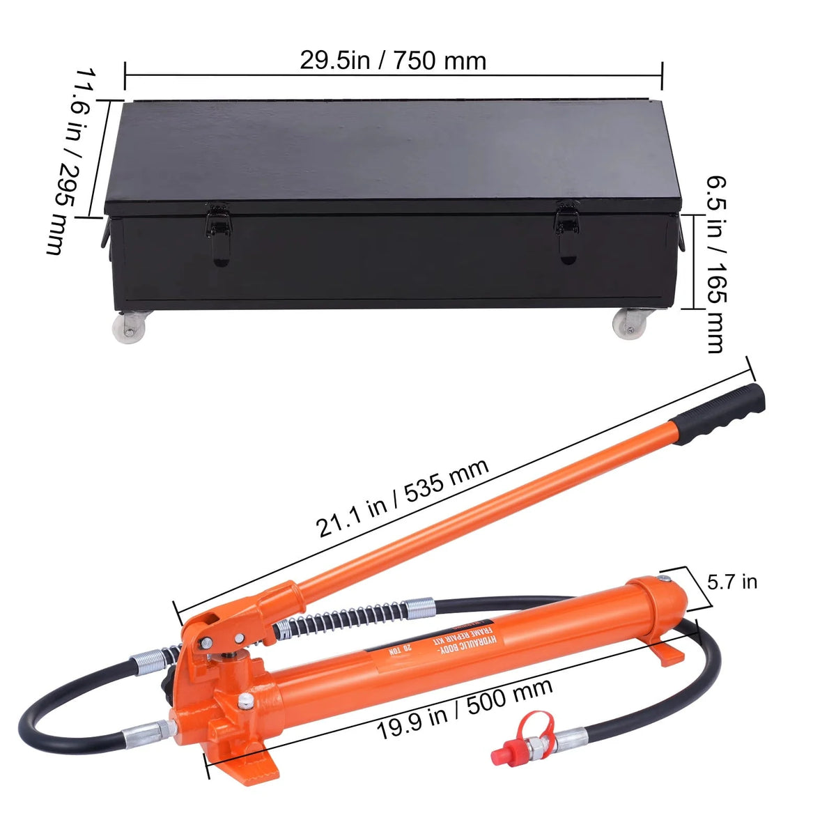 BENTISM 20 Ton Porta Power Kit Hydraulic Jack Air Pump Lift Ram All-In-One Portable Auto Body Frame Repair Power Tool